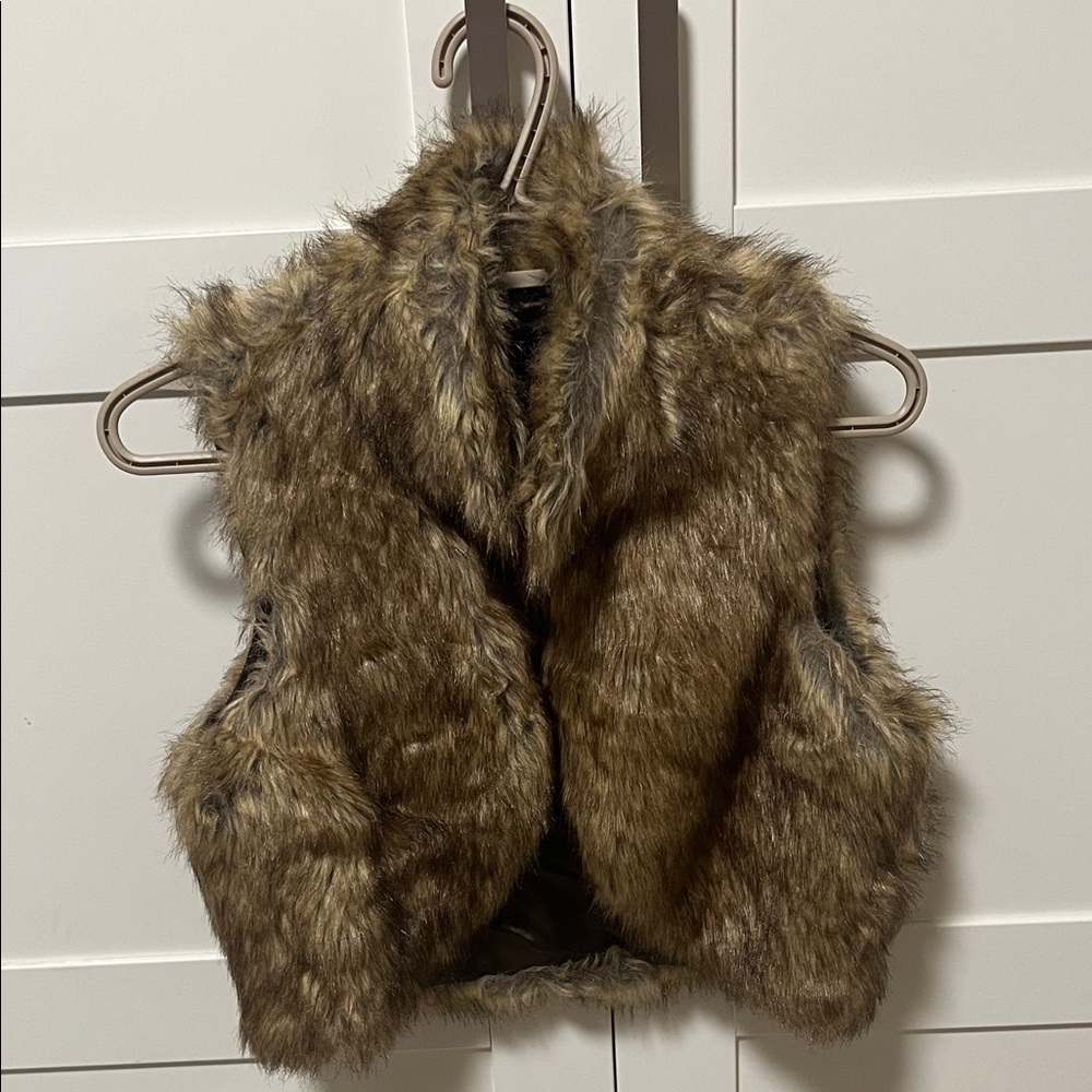 Faux Fur Vest in Brown
